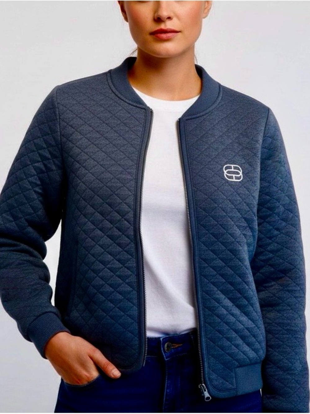 Marine Layer Cortbet Full Zip Jacket Preppy Navy Medium Quilted Women's